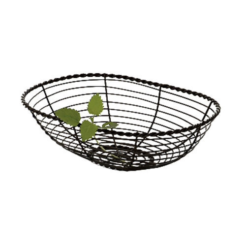 G.E.T. WB-702 Black 10 x 7" Oval Wire Display Basket