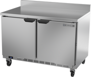 Beverage Air WTR48AHC-FIP 48" 2 Door Worktop Refrigerator with Foamed-In Backsplash | 11.82 Cu. Ft