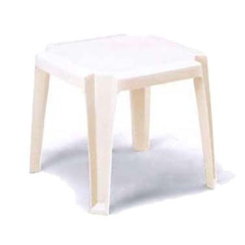 Grosfillex 52099004 White 17" x 17" Square Miami Outdoor Low Table