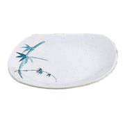 Thunder Group 1203BB Blue Bamboo 6" X 5 1/2" Oblong Platter | Case of 12
