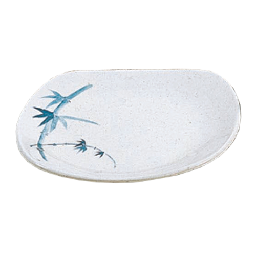Thunder Group 1203BB Blue Bamboo 6" X 5 1/2" Oblong Platter | Case of 12