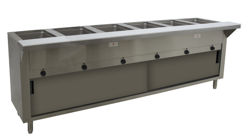 Advance Tabco SW-6E-240-DR 93" x 31" Stainless Steel 6 Sealed Well Electric Hot Buffet Table | 208/240V