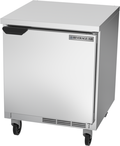 Beverage Air WTR27HC-FLT 27" Shallow Depth Worktop Refrigerator with Flat Top | 5.25 Cu. Ft.