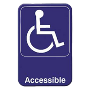 Thunder Group PLIS6911BL 6" x 9" "Accessible" Handicap Sign