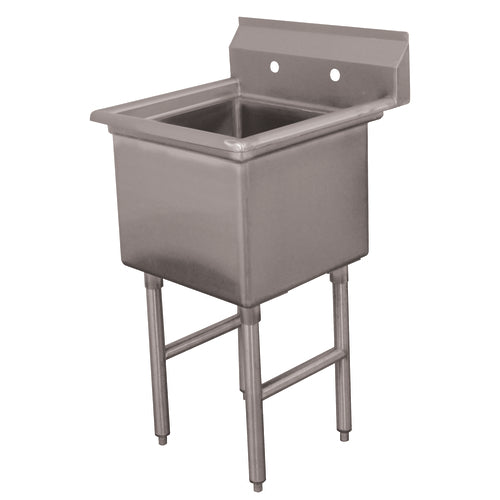 Advance Tabco FC-1-3024-X 1 Compartment Sink without Drainboard - Stainless Steel Legs | 35” Length