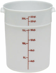 Cambro 22 qt. Round Food Storage Container, White | Model No. RFS22148