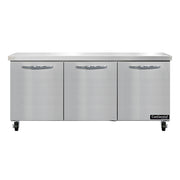 Continental SW72N 72" 3-Door Worktop Refrigerator | 20.6 Cu. Ft.