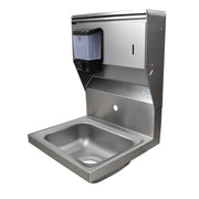 BK Resources BKHS-W-1410-1-4D-TD Single Splash Mount Faucet Hole 14" x 10" Hand Sink w/Towel Dispenser