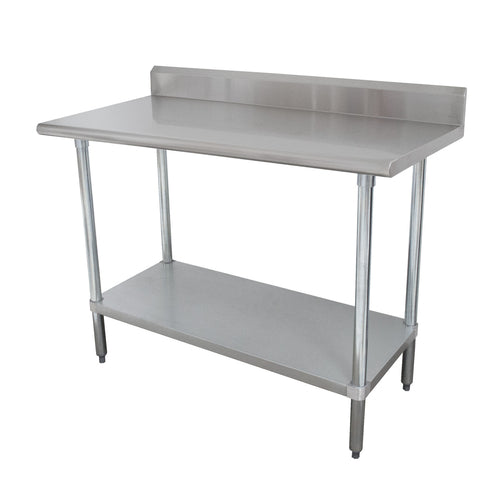 Advance Tabco KLAG-246-X Stainless Steel Work Table w/ 5" Splash & Adjustable Undershelf | 72" x 24"