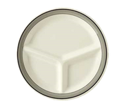G.E.T. CP-10-CA Diamond Cambridge 10-1/4" 3 Compartment Melamine Plate | Case of 12