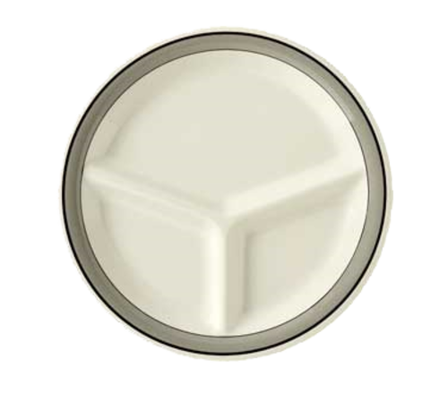 G.E.T. CP-10-CA Diamond Cambridge 10-1/4" 3 Compartment Melamine Plate | Case of 12