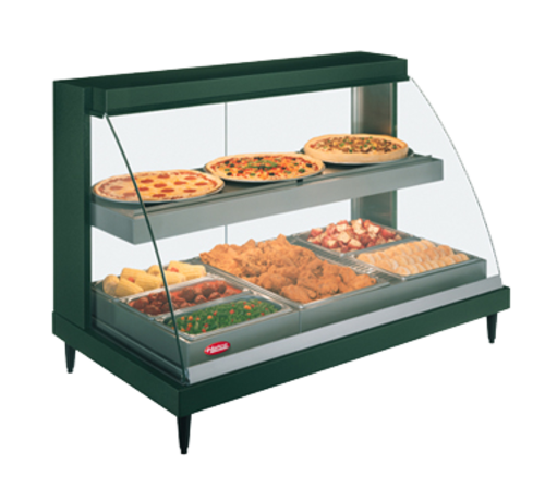Hatco Glo-Ray GRCDH-3PD-120-QS 2 Shelf 46" 6 Pan Heated Countertop Display Case