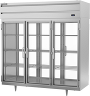 Beverage Air PRD3HC-1BG 78" 6-Glass Door Pass Thru Refrigerator | 73.99 Cu. Ft.