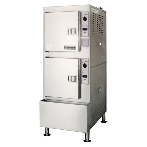 Cleveland Steamcraft Gemini 24CGA10.2 24" 2 Compartment Pressureless Gas Convection Steamer | 144,000 BTU