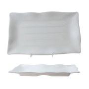 Thunder Group 24120WT  11 1/4" X 7 1/4" Wave Rectangular Plate | Case of 12