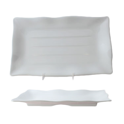 Thunder Group 24120WT  11 1/4" X 7 1/4" Wave Rectangular Plate | Case of 12