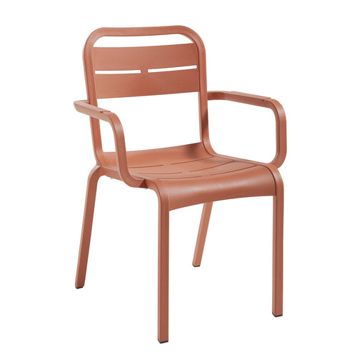 Grosfillex UT115814 Cannes Stacking Outdoor Armchair | Terra Cotta