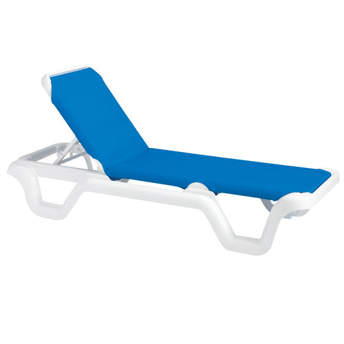 Grosfillex US404006 Marina Stacking Outdoor Chaise | Blue