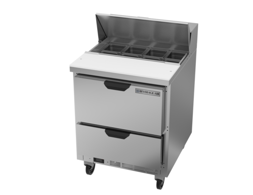 Beverage Air SPED27HC-B 27" 2 Drawer Refrigerated Sandwich Prep Table | 6.9 Cu. Ft.