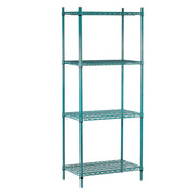 Advance Tabco EGG-2460-X Green Epoxy Coated 4 Shelf Wire Shelving Unit | 60" x 24"