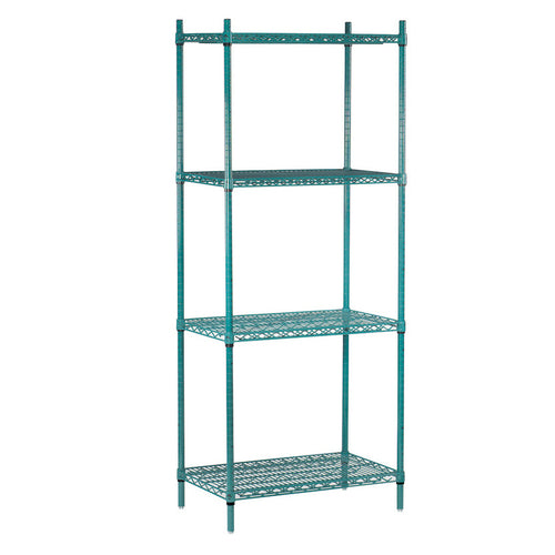 Advance Tabco EGG-2460-X Green Epoxy Coated 4 Shelf Wire Shelving Unit | 60" x 24"
