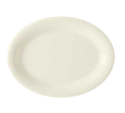G.E.T. OP-135-DI Diamond Ivory 13-1/2" x 10-1/4" Ivory Oval Melamine Platter | Case of 12