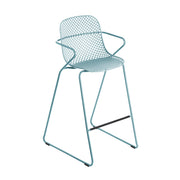 Grosfillex US139711 Ramatuelle '73 Stacking Outdoor Bar Stool | Bleu Ether