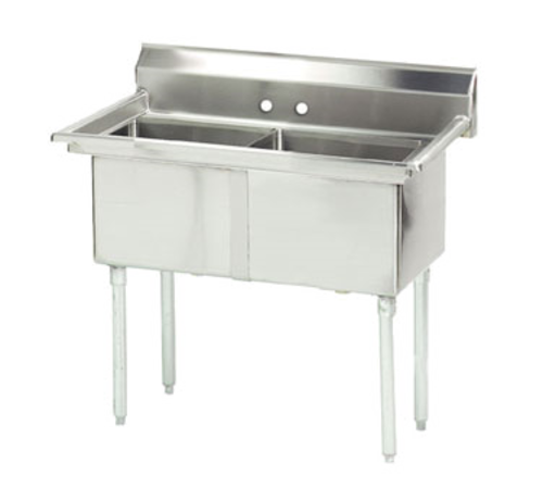 Advance Tabco FE-2-1620-X 37" x 26" 2-Compartment Fabricated Sink w/ No Drainboard