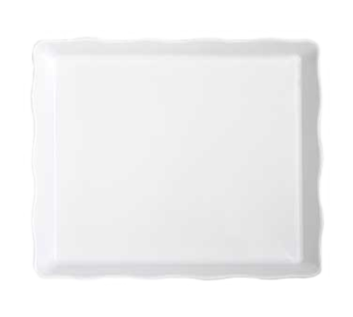 G.E.T. Bake & Brew ML-155-BB 14 x 11-1/2" Rectangle Scalloped Edge Melamine Platter
