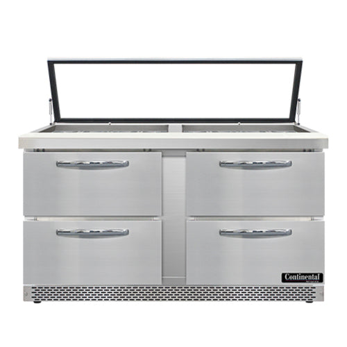 Continental Refrigerator SW60N24M-HGL-FB-D Refrigerated Counter, Mega Top Sandwich / Salad Unit