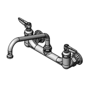 T&S Brass B-2414 8" Center Wall Mount Double Pantry Faucet w/ 8" Nozzle