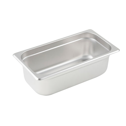 Winco SPJL-304 1/3 Size Stainless Steel Steam Table Pan | 4" Deep