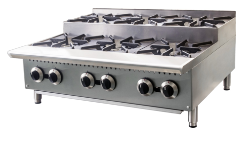 Comstock-Castle CSSUHP36 36" 6-Burner Countertop Gas Step-Up Hot Plate | 180,000 BTU