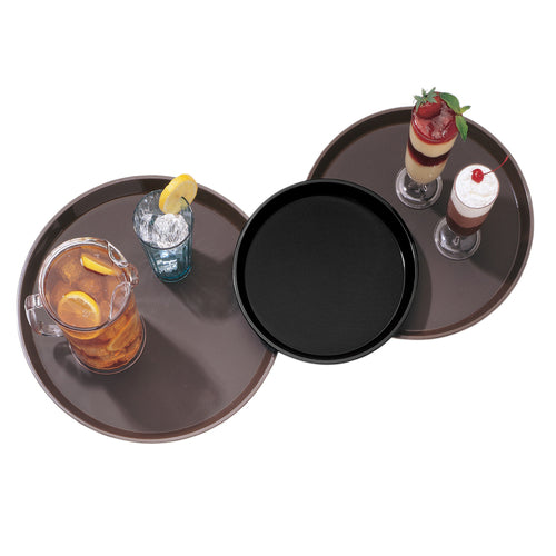 Cambro PT1600 Polytread 16” Non-Skid Round Serving Tray