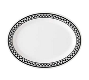 G.E.T. OP-135-X Chexers 13-1/2" x 10-1/4" Oval Melamine Platter | Case of 12