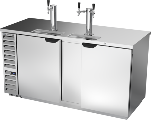 Beverage Air DD68HC-1-S 69" Stainless Steel 2 Tower 3 Tap Draft Beer Cooler | (3) 1/2 Keg