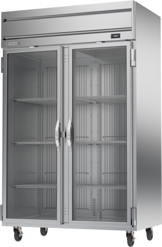 Beverage Air HFPS2HC-1G 52" 2 Glass Door Top Mount Reach-In Freezer | 46.29 Cu. Ft.