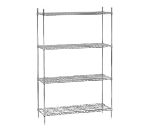 Advance Tabco ECC-2460-X Chrome Plated 4 Shelf Wire Shelving Unit | 60" x 24"