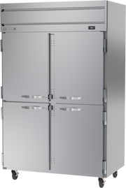Beverage Air HRS2HC-1HS 52" 4 Solid Half Door Top Mount Reach In Refrigerator | 45.2 Cu. Ft.