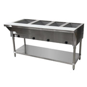 Advance Tabco HF-4G 63" x 31" Stainless Steel 4 Well Gas Hot Buffet Table | 14,000 BTU