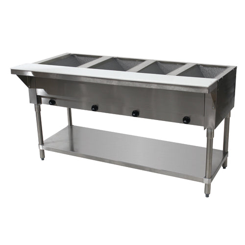 Advance Tabco HF-4G 63" x 31" Stainless Steel 4 Well Gas Hot Buffet Table | 14,000 BTU