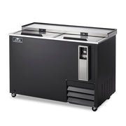 Arctic Air AUB50R 49.5" Black Vinyl Bottle Cooler | 16.5/24 cases