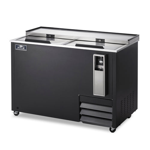 Arctic Air AUB50R 49.5" Black Vinyl Bottle Cooler | 16.5/24 cases