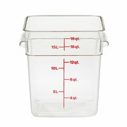 Cambro 18SFSCW135 CamSquare 18 qt. Graduated Square Food Container