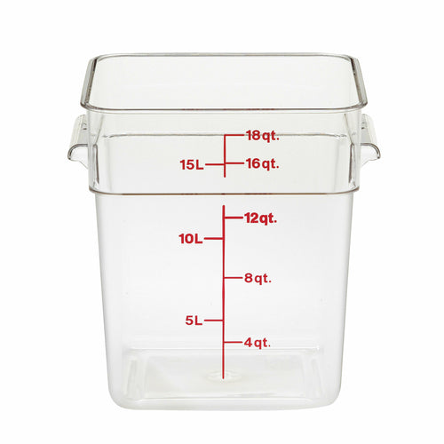 Cambro 18SFSCW135 CamSquare 18 qt. Graduated Square Food Container
