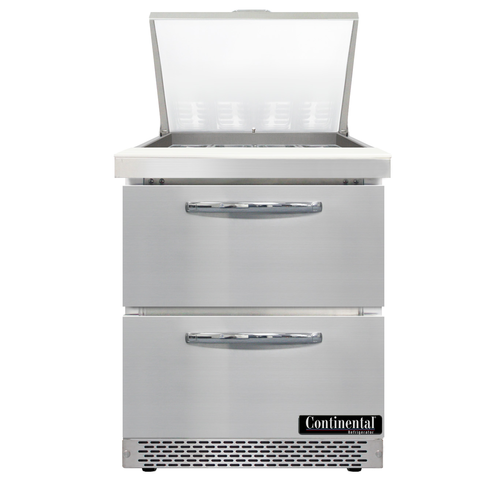 Continental Refrigerator D27N12M-FB-D Refrigerated Counter, Mega Top Sandwich / Salad Unit