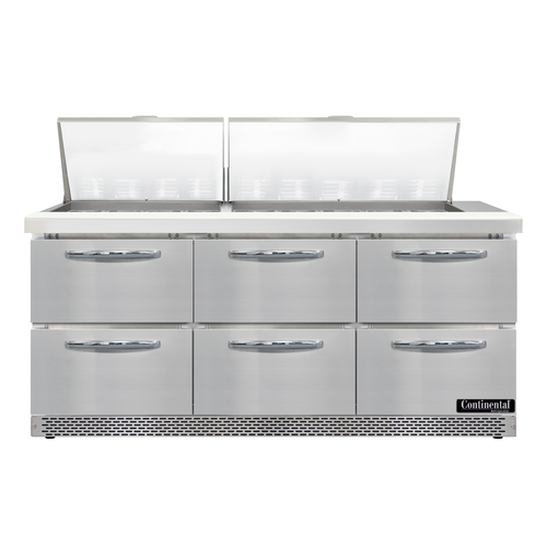 Continental Refrigerator D72N27M-FB-D Refrigerated Counter, Mega Top Sandwich / Salad Unit