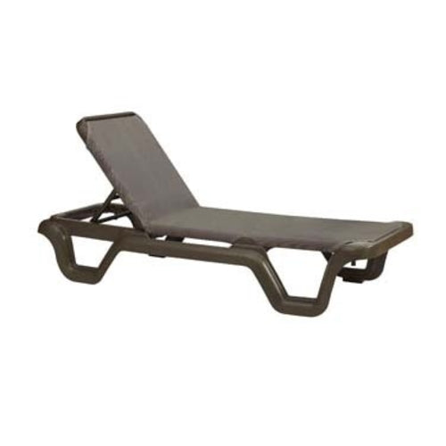 Grosfillex 99515137 Marina Stacking Outdoor Chaise | Espresso