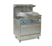 Comstock-Castle F330-24B 36" Gas 2-Burner & Griddle Range w/ Cheesemelter & Extra Wide Oven | 132,000 BTU