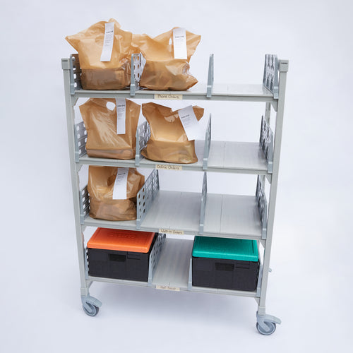 Cambro CPM244875FX4480 Camshelving Premium 48" Mobile Flex Station | 4 Shelves
